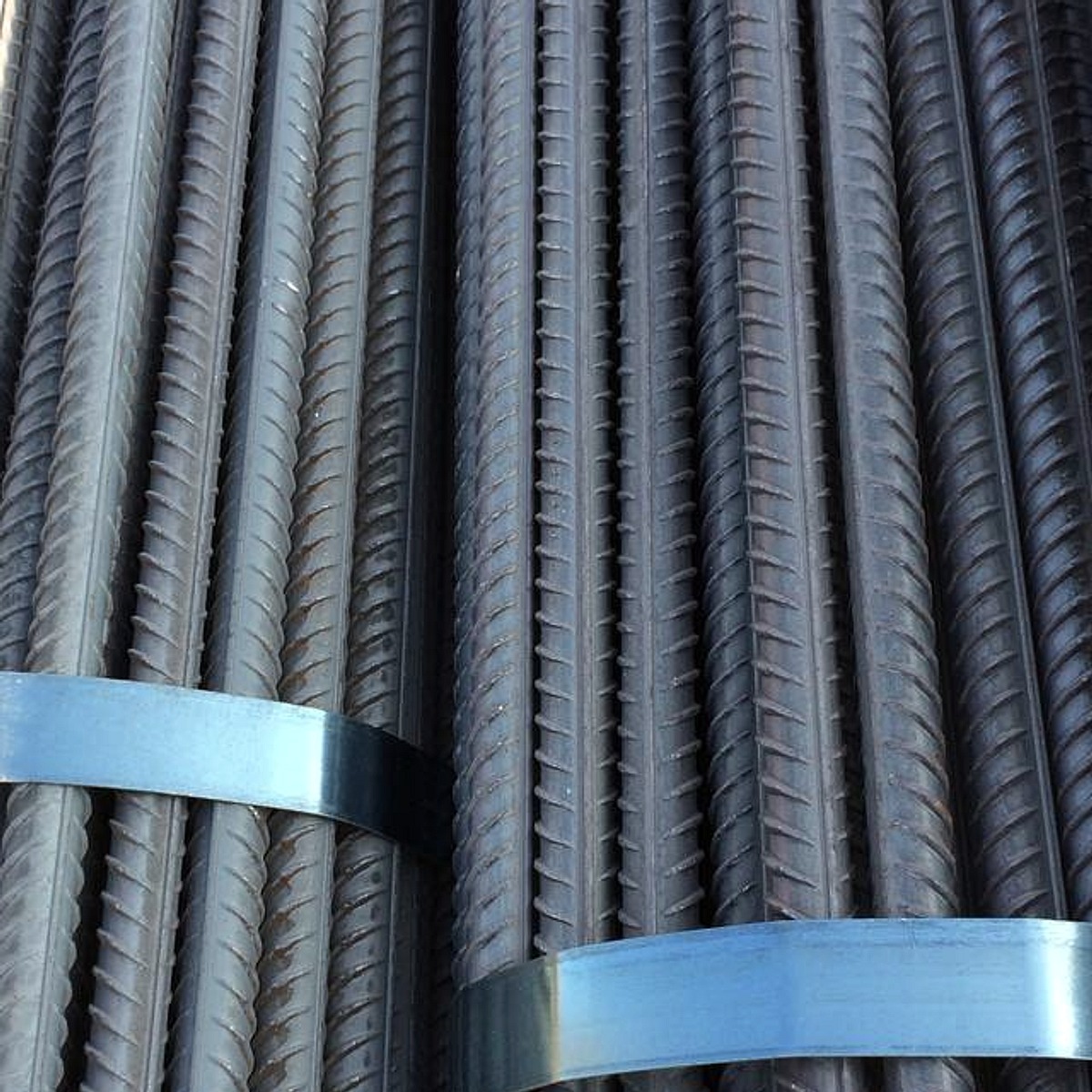 Deformed rebar close-up